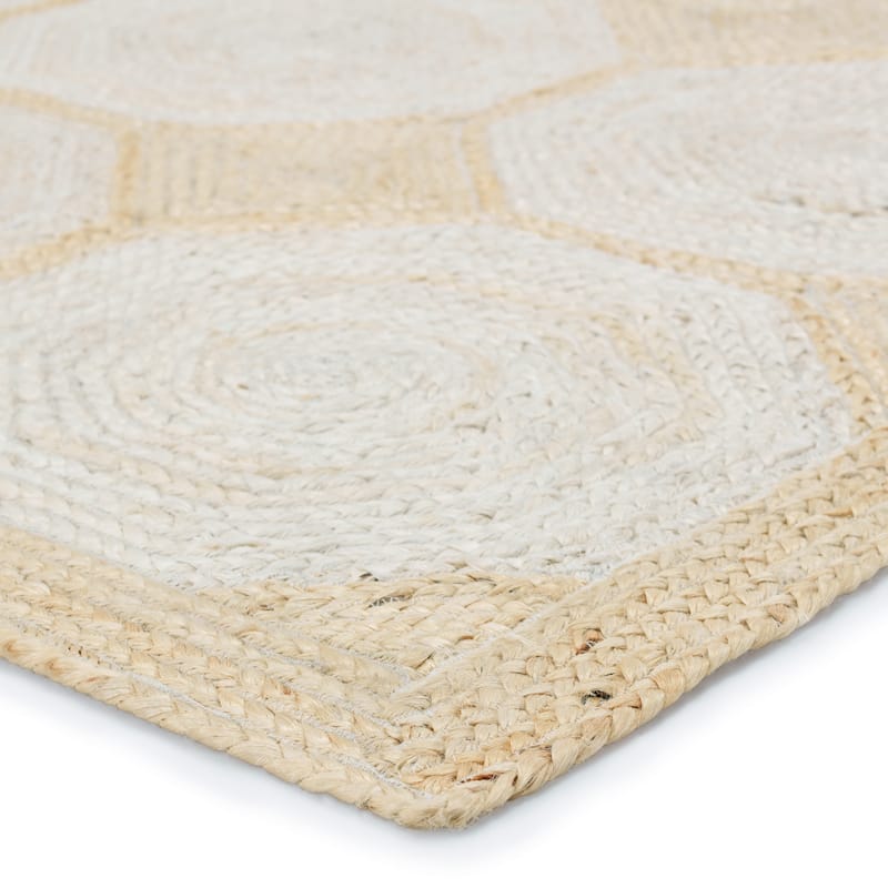 Salazar Natural Geometric Light Beige/ White Area Rug
