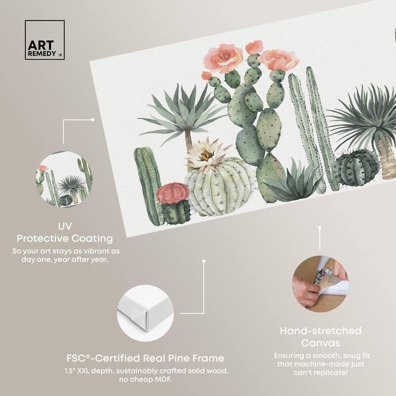 Cactus Over Doors Panoramic Canvas by Art Remedy, Gallery Wrapped