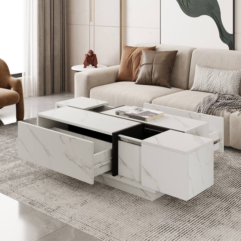 Rectangular Sliding Top Coffee Table