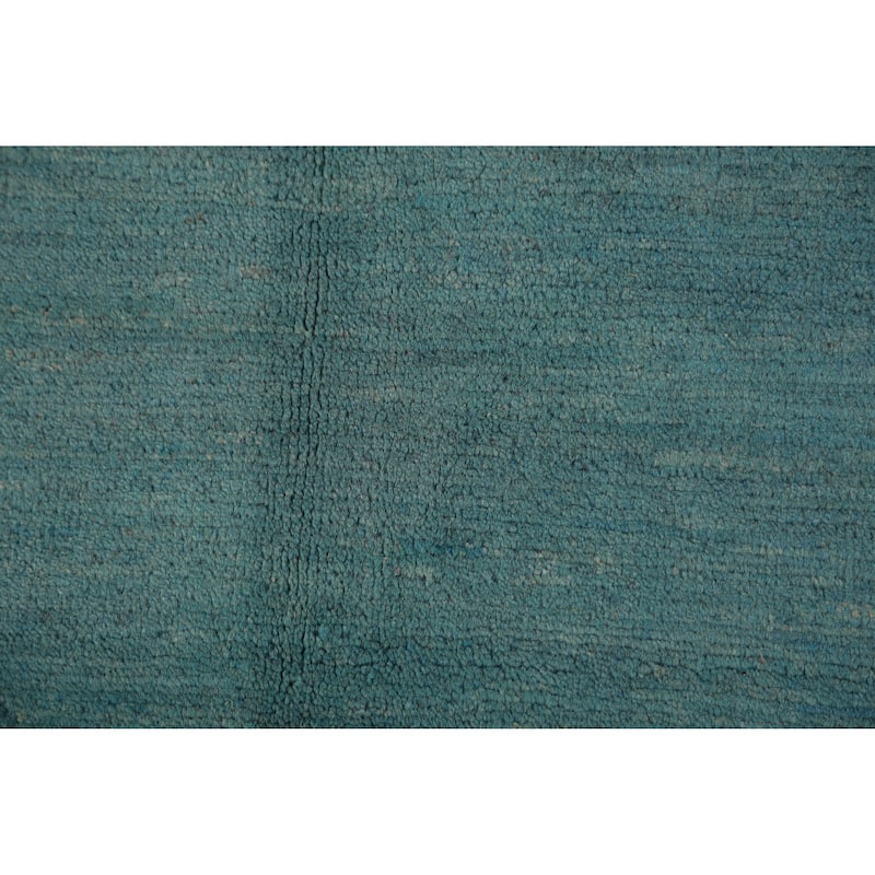 Modern Blue Gabbeh Oriental Accent Rug Handmade Wool Carpet - 2'8" x 4'1"