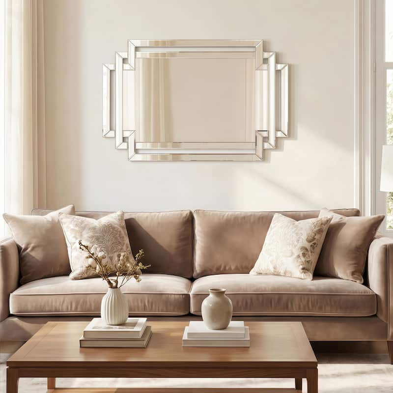 Crosspath Beveled Framed Rectangular Wall Mirror - 30" x 44" x 0.9"