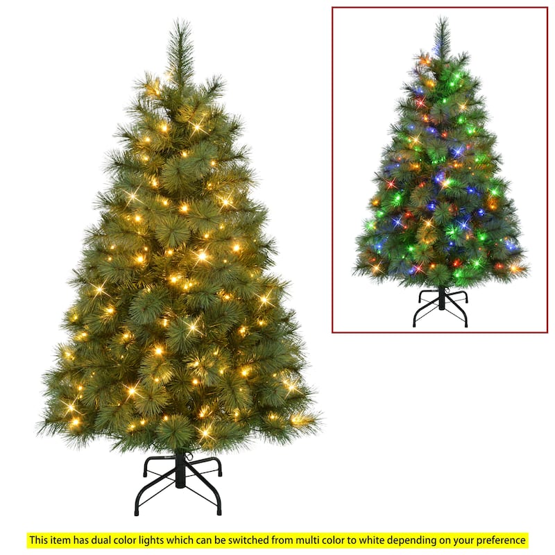 Puleo International 4.5' Pre-Lit Artificial Wyoming Pine Tree with Multi-Function LED Lights
