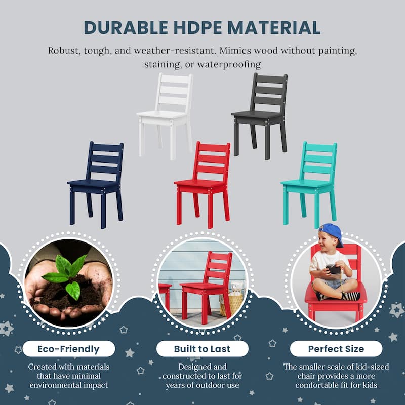 Polytrends Garden Party Kids Outdoor Dining Chair (Set of 2)