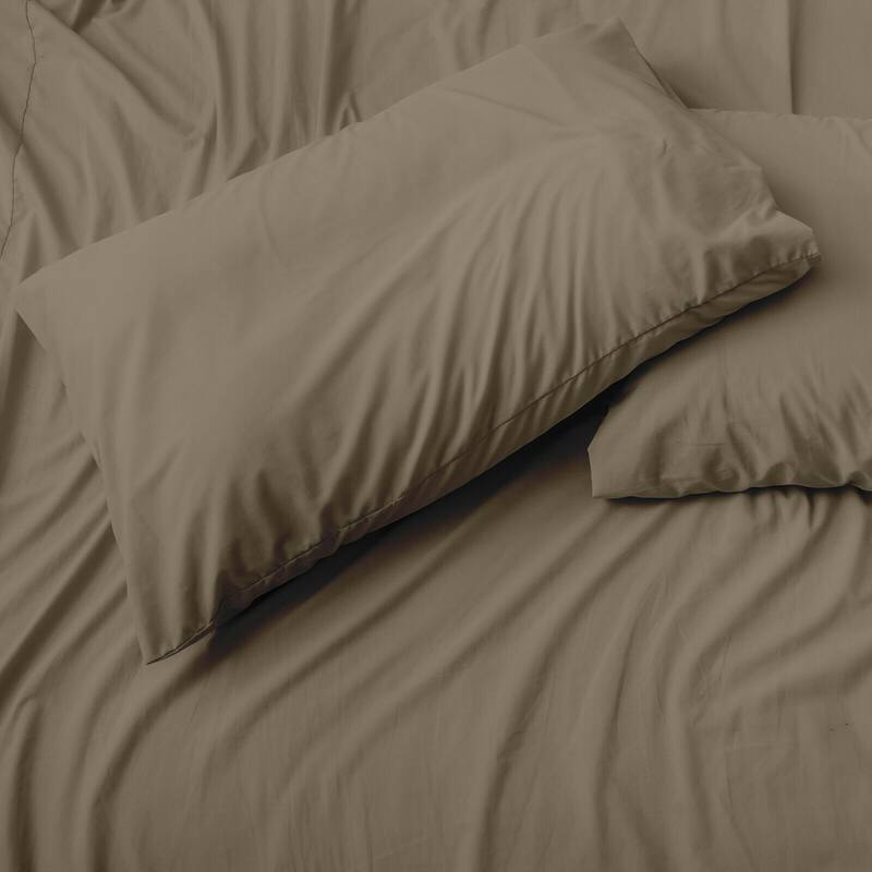 Luxury Stay Cool 1800 TC Cotton Feel Rayon from Bamboo Deep Pocket Sheet Set - Taupe - King/California King