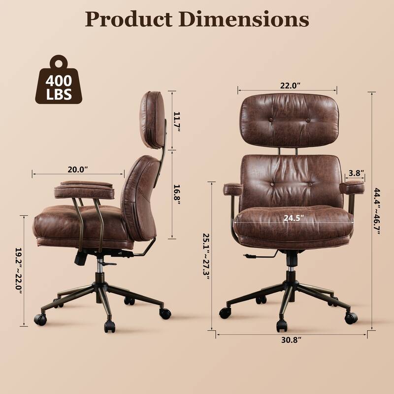 OVIOS Suede Fabric Ergonomic Lumbar Support Office Chair Desk Chair