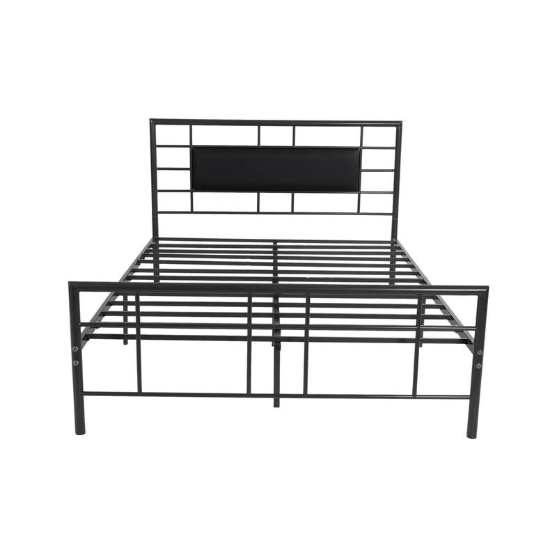 Goutwel Metal Platform Bed Frame with Headboard and Footboard