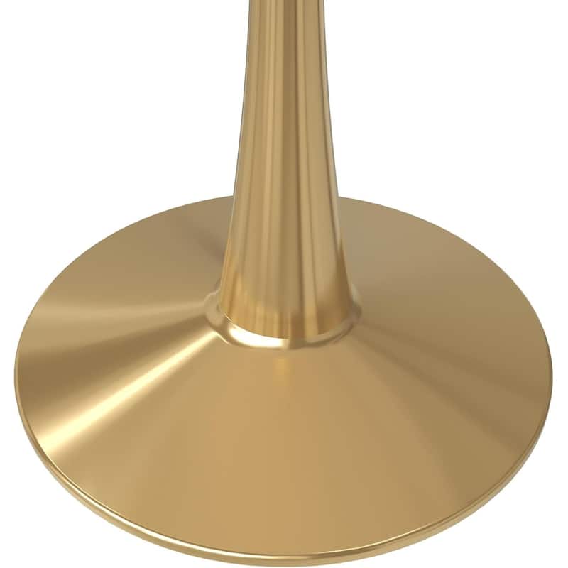 Bristol 40" Modern Round Dining Table with Accent Gold Steel Pedestal Base, Scratch-Resistant and Easy-Care