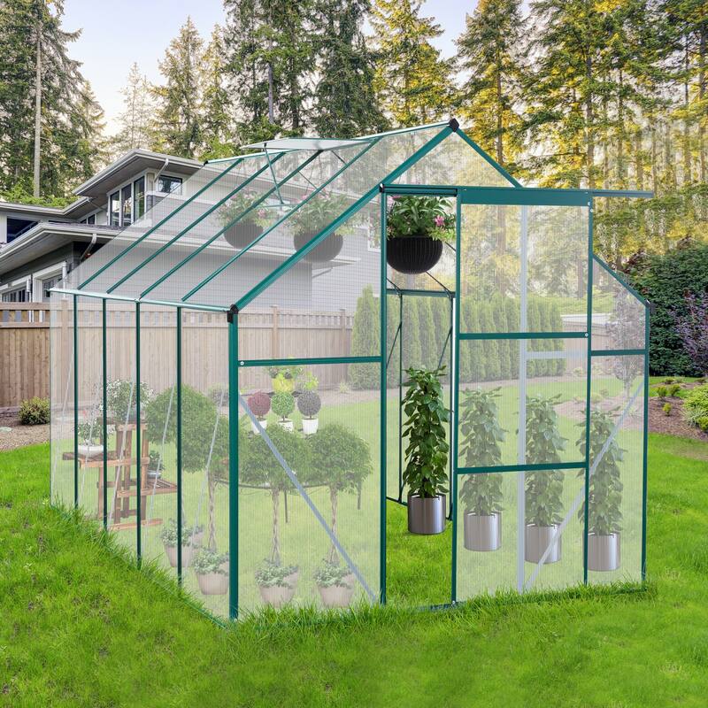 6X10FT Polycarbonate Greenhouse for Outdoor Backyard in All Season