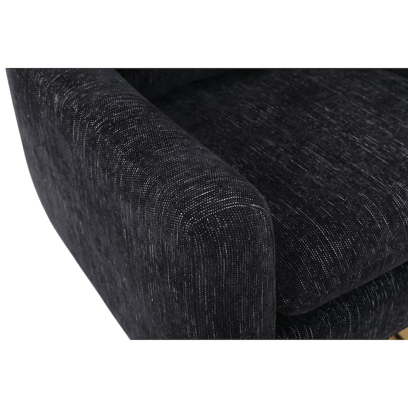 Black 29.9" Swivel Accent Chair with Pillow