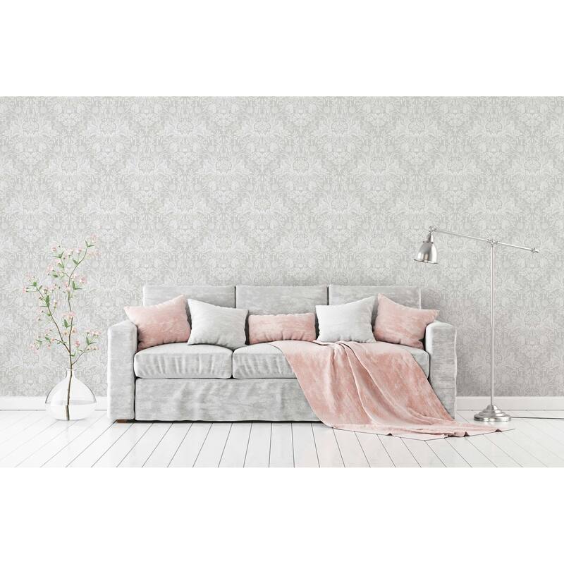 Woodland Damask Unpasted Wallpaper – 396in x 20.8in