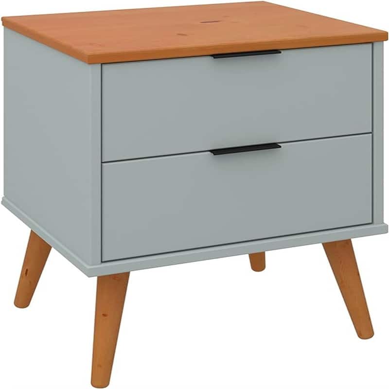 Solid Wood Nightstand with Drawers
