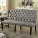 preview thumbnail 4 of 10, Furniture of America Tays Linen Tufted Fabric Wingback Loveseat Bench