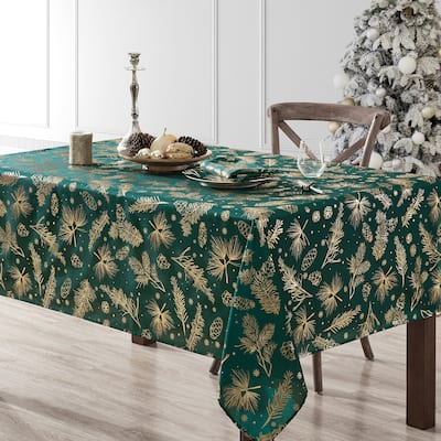 Pine Foil Fabric Holiday Tablecloth