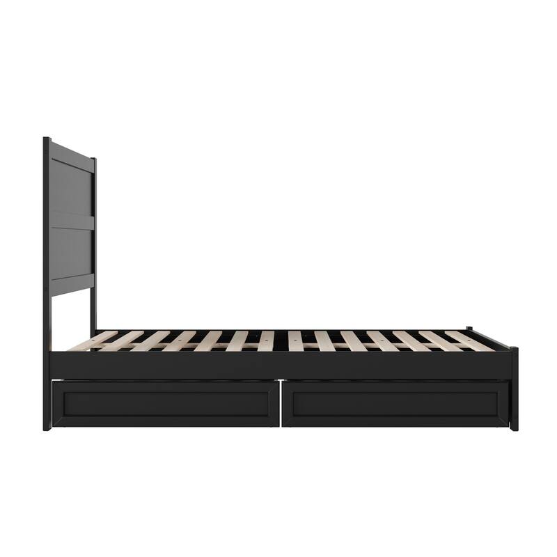 Aveline Wood Platform Bed with Matching Footboard & Storage Drawers