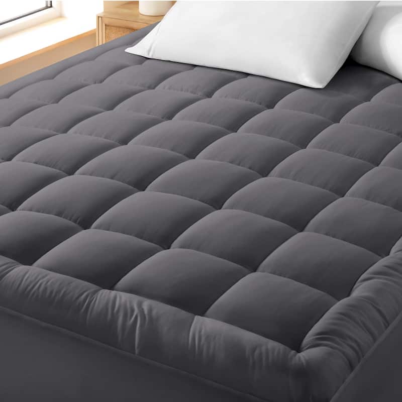 Bare Home Deep Pocket Cotton Top Mattress Pad - Twin - Grey