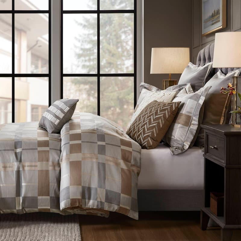 Madison Park Signature Prescott Jacquard Oversized Duvet Style Comforter Set