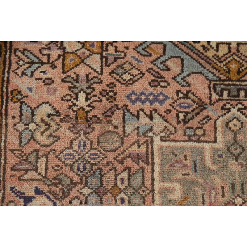 Vegetable Dye Handmade Gharajeh Persian Vintage Runner Rug - 3'3"x 7'4"