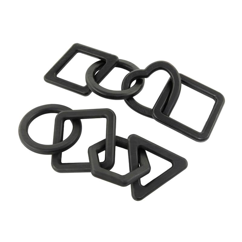 CosmoLiving by Cosmopolitan Geometric Wood Chain Sculpture (Set of 2, Set of 3) - Black, White, Brown