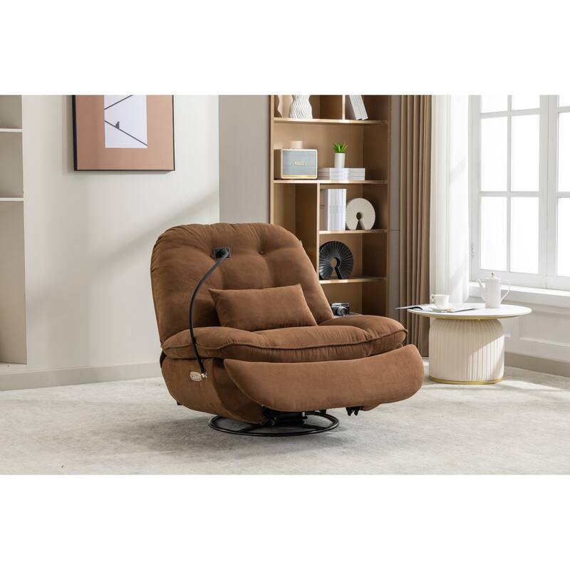 Power Recliner Swivel Chair With USB Charger
