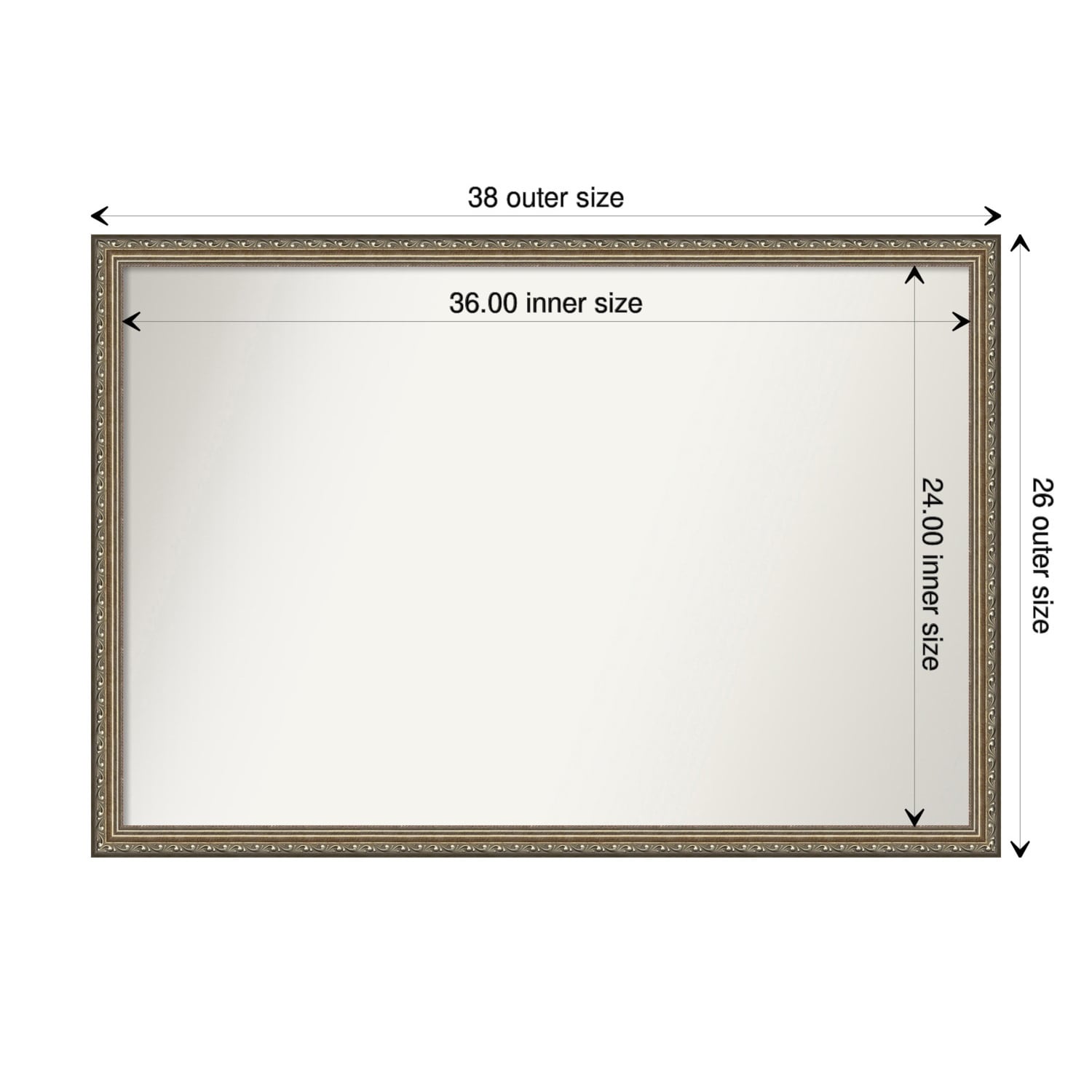 Non-Beveled Wood Bathroom Wall Mirror - Parisian Silver Frame