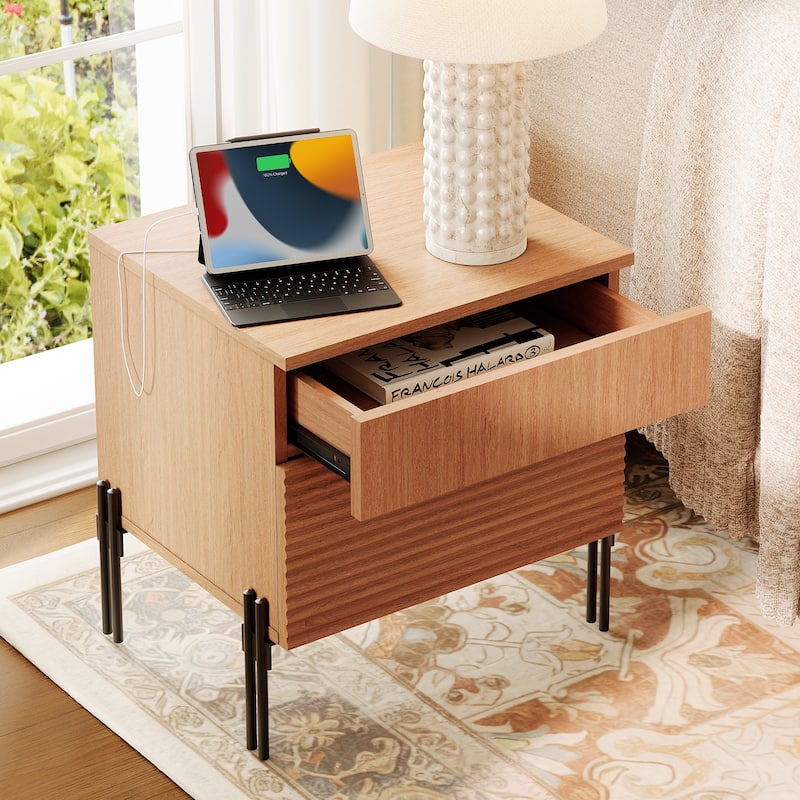 WAMPAT 3-Piece Modern Bedroom Furniture Set, Includes Sideboard Buffet Cabinet, Set of 2 Night Stands,