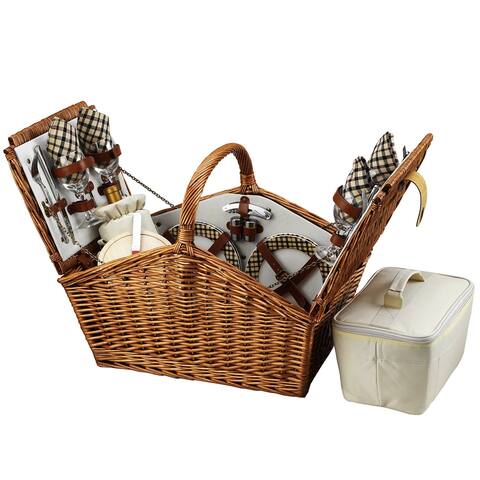 Picnic at Ascot Huntsman Basket for 4 -London (705-L) - London Plaid