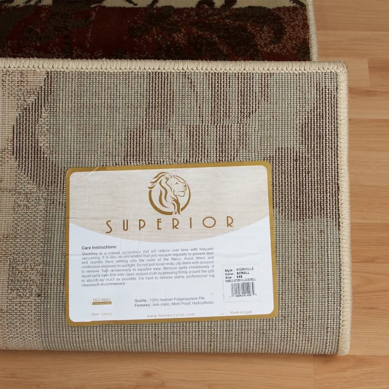 Superior Storyville Floral Scroll Indoor Runner or Area Rug