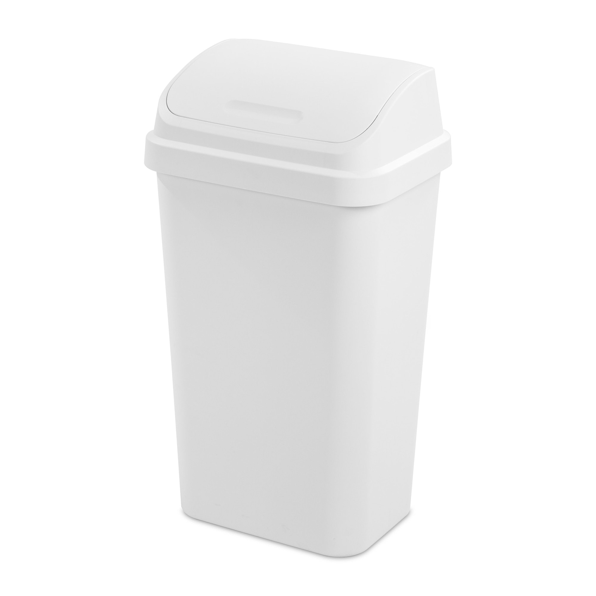 Rubbermaid Spring Top Kitchen Bathroom Trash Can with Lid, 13 Gallon Gray  Plastic Garbage Bin, 49.2-liter