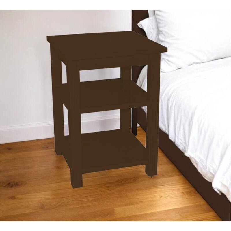 HomeRoots 28" Dark Brown Solid Wood Nightstand - Dark Brown