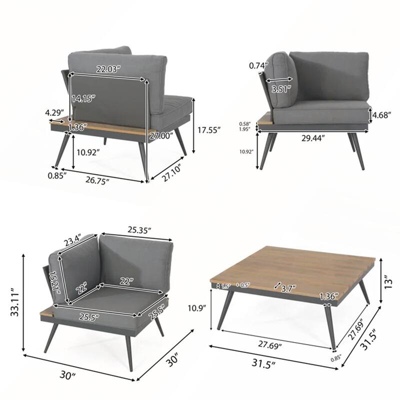 4 - Person Outdoor Seating Group with Cushions