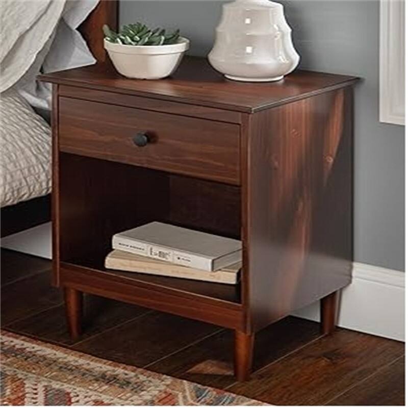 raditional Wood 1 Drawer Nightstand Side Table Bedroom Storage Drawer