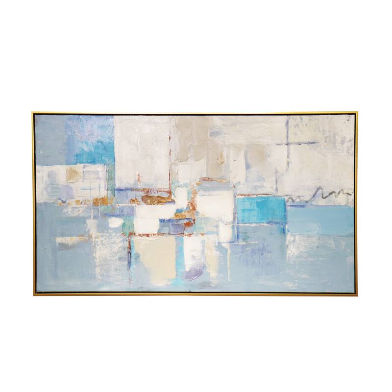 Pasargad Home Whispers Hand-Painted Abstract Oil Painting On Canvas - 47" x 24" x 2"