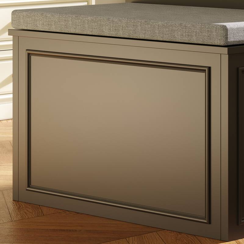 White Dresser with Seat and Storage 6 Drawer Closet Island Cabinet Bedroom Organization Bench