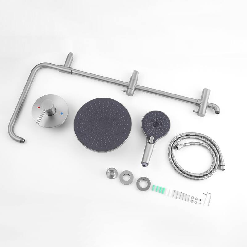 Rbrohant Bathroom Rainfall Shower System with 3-Setting Handheld Shower