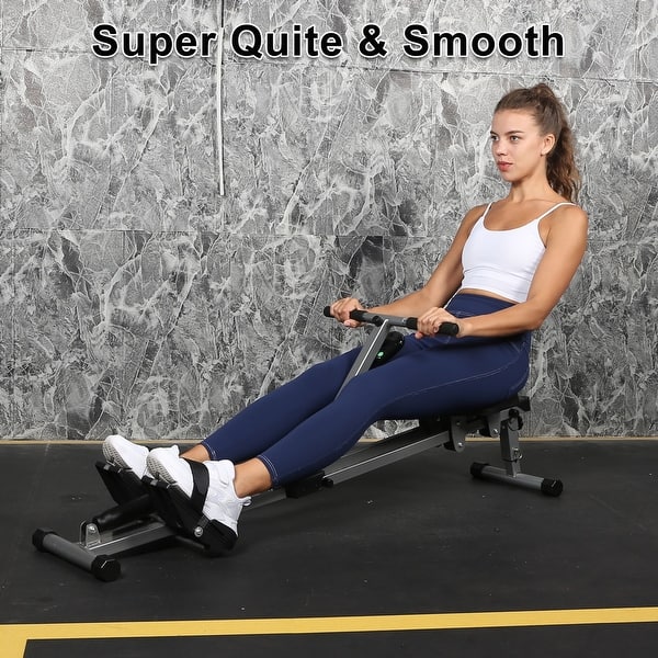 Fitness Rowing Machine Rower Ergometer, with 12 Levels of Adjustable