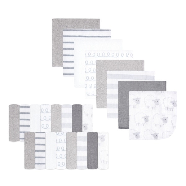slide 1 of 1, Hudson Baby Infant Unisex Rayon from Bamboo Washcloth Bundle, Gray Sheep, One Size - Gray Sheep - One Size One Size - Gray Sheep