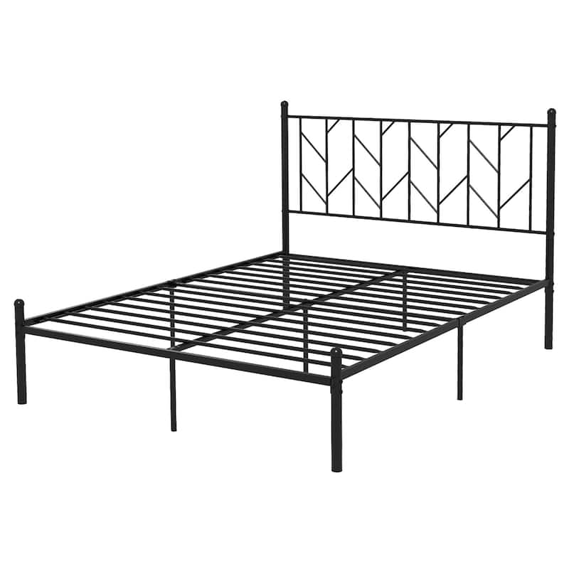 Costway Full/Qween/Twin Size Metal Platform Bed Frame Vintage