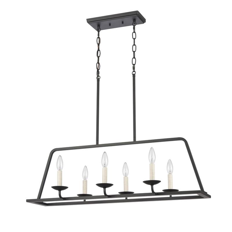Elk Home Ellisville Matte Black Finish 6 Light Chandelier