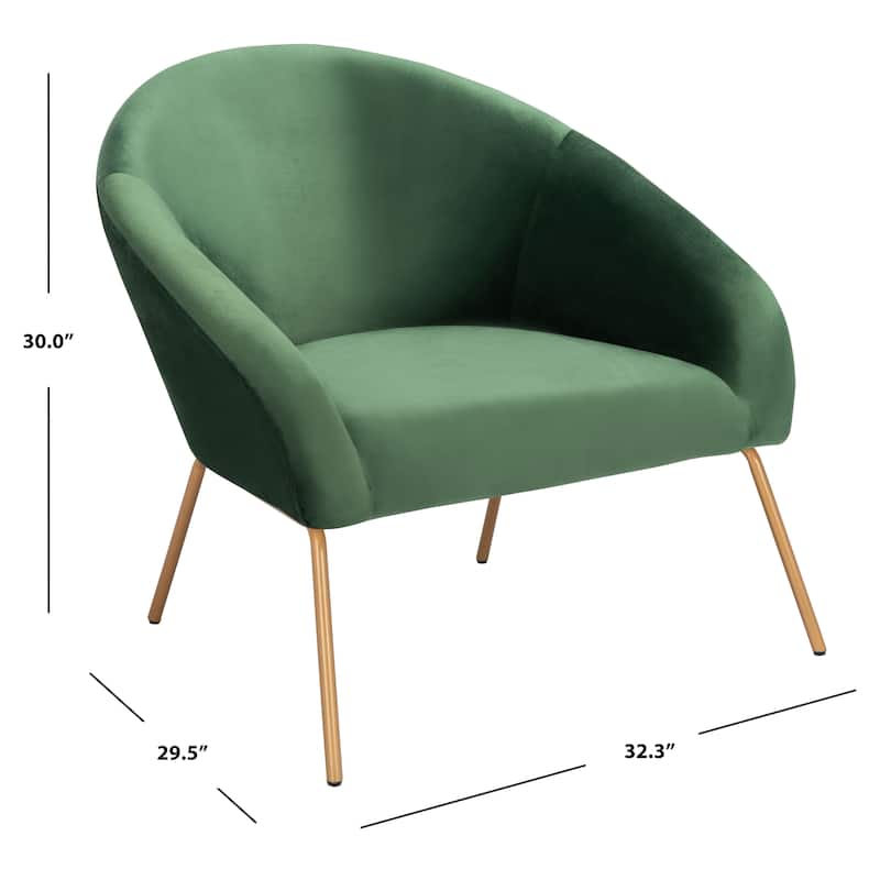 SAFAVIEH Made Glam Velvet Accent Chair - 32.3" W x 29.5" L x 30" H - 32Wx30Dx30H