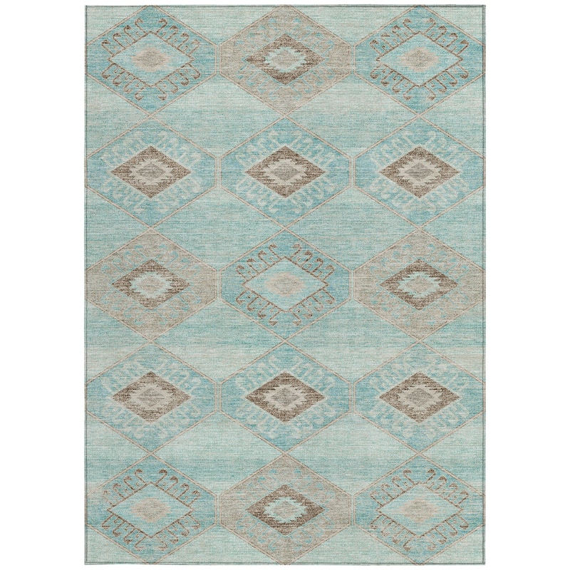 HomeRoots Aztec Transitional Rectangle Outdoor Rug