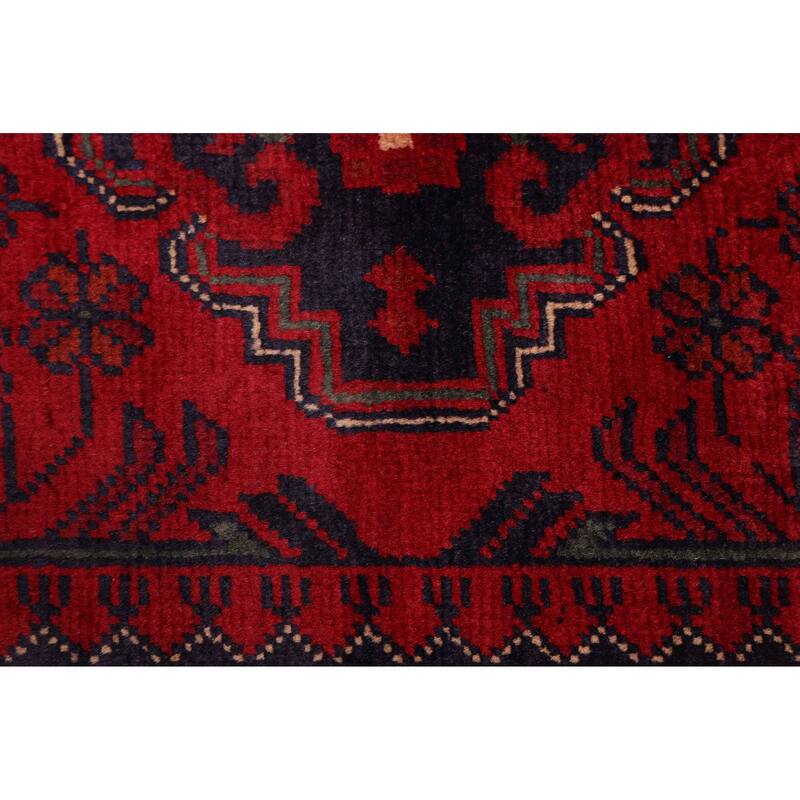 ECARPETGALLERY Hand-knotted Finest Khal Mohammadi Red Wool Rug - 2'11 x 12'4