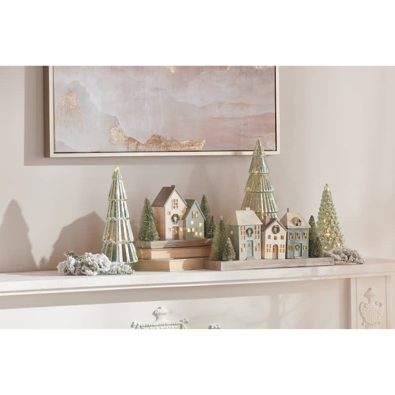LED Winter Village Christmas Decoration - 11.75" - White and Green