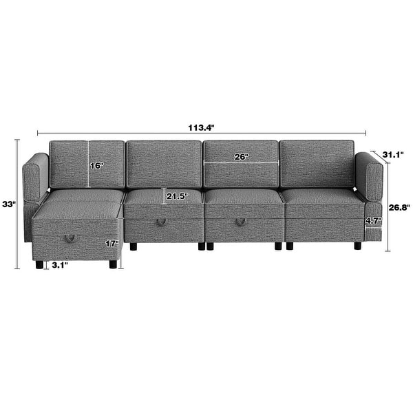 dimension image slide 5 of 9, Loveseat Sofa with Storage Seat