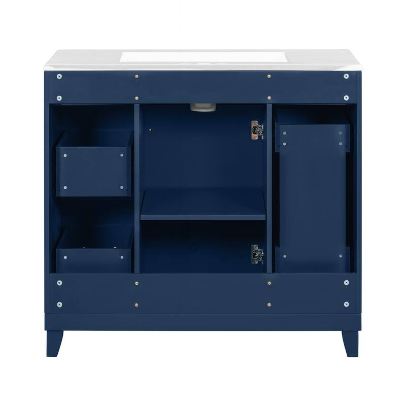 Sophisticated Bathroom Vanity with Abundant Storage and Durable Construction
