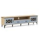 preview thumbnail 1 of 13, Modern 71" TV Console Table with Storage Drawers Cabinets and Cord Hole Metal Legs for Living Room - 71" x 14" x 18"