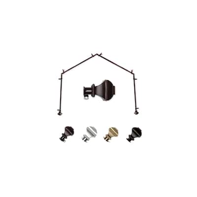 Adjustable Curtain Rod Set - Telescoping Rods 20-72 Inch, Home Decor Hardware - M