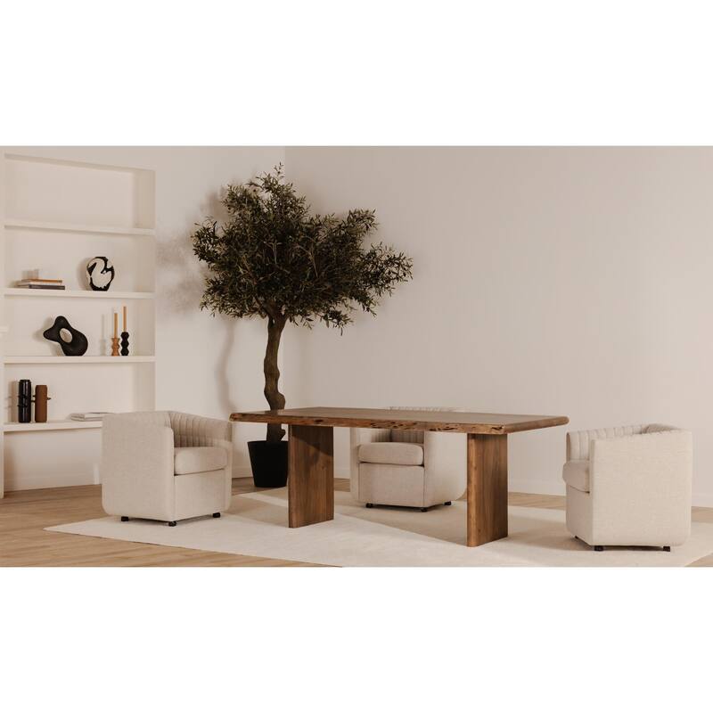 NADAAL STUDIOS Jorah, Large Wooden Dining Table, Brown