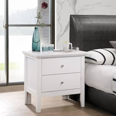 Primo Transitional Wood 2-drawer Nightstand Table
