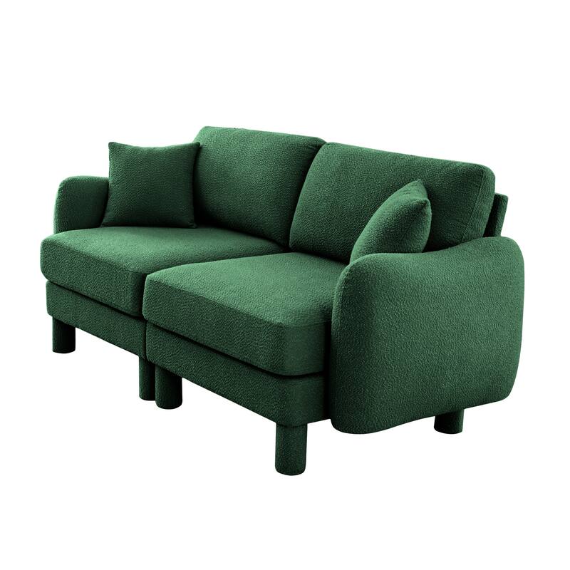 2-Seater Loveseat Sofa Couch with Shell-shaped Armrests, Chaise Lounge Sofa with Cylindrical Legs Wrapped