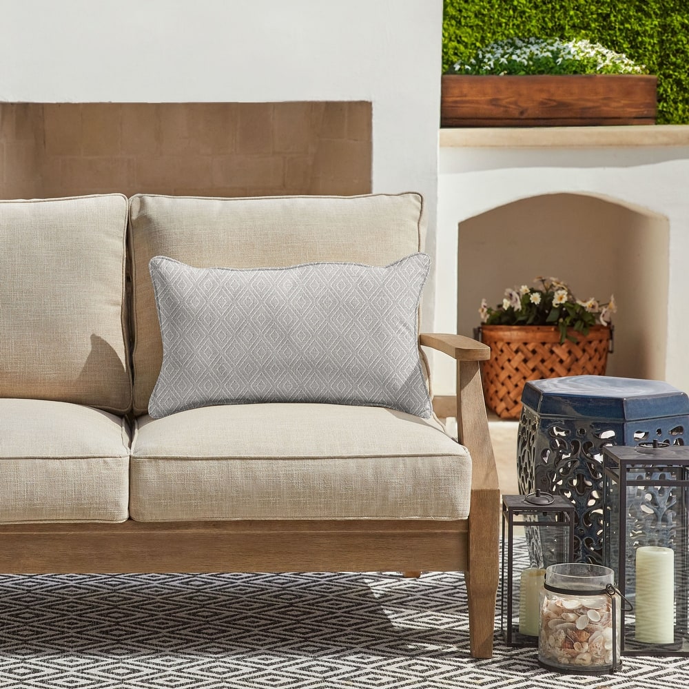 Sunbrella Textured Indoor/Outdoor Corded Lumbar Pillow (Single)